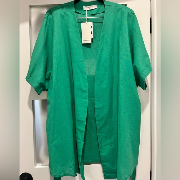 Commense Oversized Linen Tied Two Piece Kimono & Pant set - Picture 11 of 13